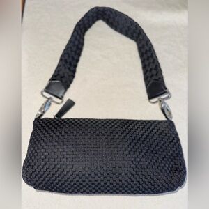 The Sak Black Woven Mini Shoulder Bag | Removable Strap | EUC